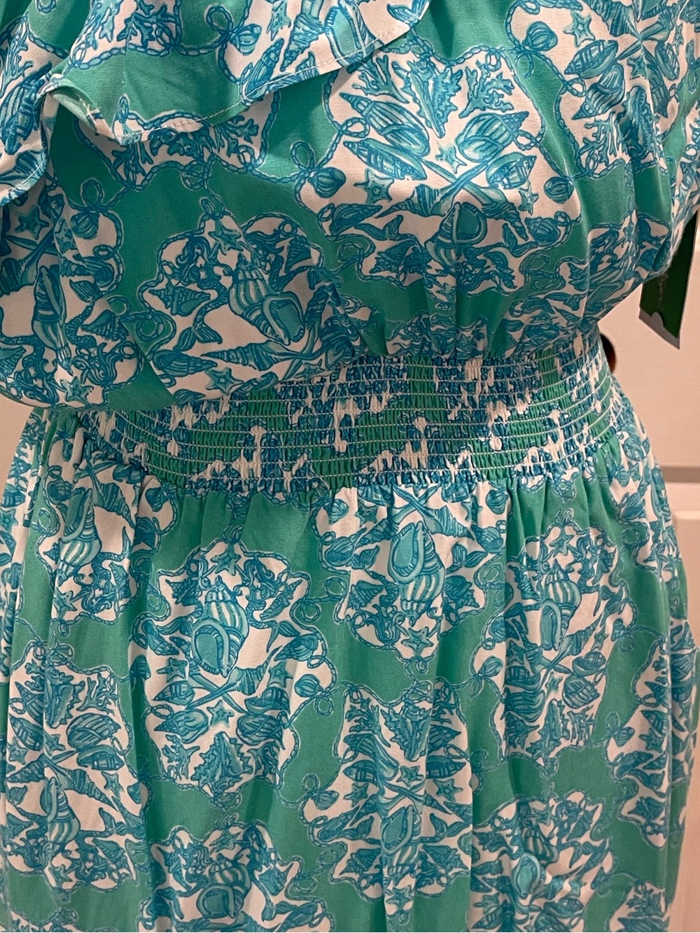 Lilly Pulitzer Jessy Dress Hey Sailor Lagoon Green L NWT - Picture 4 of 7